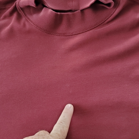 EDDIE BAUER Men's High Neck pullover long sleeve red shirt MEDIUM - Picture 4 of 5
